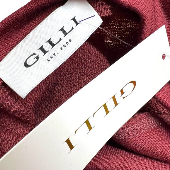 Gilli Asymmetrical Cold Shoulder Relaxed Pullover Top Berry Red Size 2X NWT - Picture 8 of 10